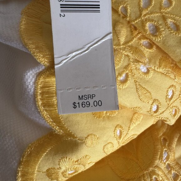NWT Antonio Melani Yellow Eyelet Dress Women 6 Belted Sleeveless Embroidered “Ca - Picture 9 of 10
